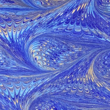 Hand Marbled Paper Bird Wing Pattern in Blues ~ Berretti Marbled Arts